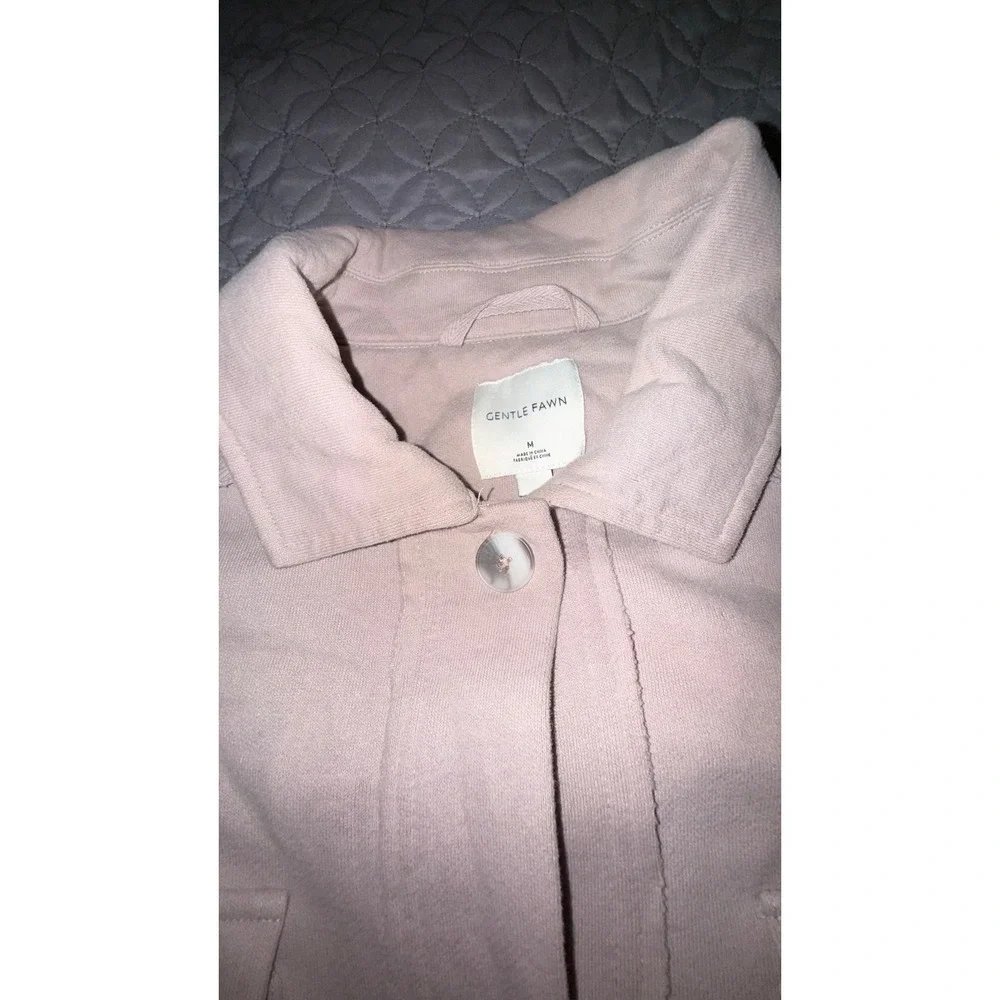 Gentle Fawn Women Pink Knit Button Down Shacket Shirt‎ Jacket Size M Collared